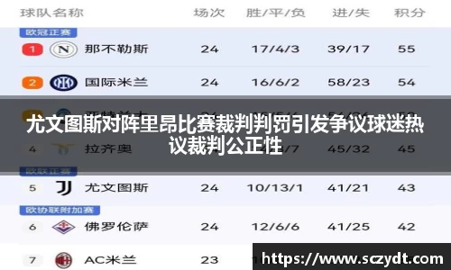 尤文图斯对阵里昂比赛裁判判罚引发争议球迷热议裁判公正性